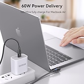 お買い得  スマホケーブル-マルチ充電ケーブル 60W 3.3フィート 6.6フィート USBCからLightning/マイクロ/USBC 3 A 急速充電 ナイロン編組 耐久 磁石バックル 用途 サムスン Xiaomi Huawei 携帯電話アクセサリー