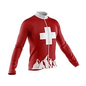 abordables Maillots Hombre-Hombre Maillot de Ciclismo Estampado Letra y Número Rusia Manga Larga Bicicleta Maillot Camiseta con 3 bolsillos traseros MTB Bicicleta Montaña Ciclismo Carretera Secado rápido Transpirabilidad Suave
