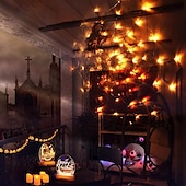 baratos Halloween interno-Luzes de teia de aranha de Halloween 60 LED com aranha preta à prova d&#039;água luzes de rede roxas controle remoto alimentado por USB 8 modos teia de aranha para decoração de quintal de festa iluminação