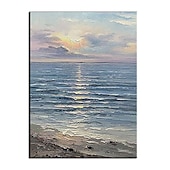 お買い得  風景画-油絵手作り手描き壁アート垂直モダン抽象的な海景写真家の装飾の装飾ロールキャンバスフレームなしストレッチなし
