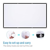 preiswerte Zubehör für Projektoren-Projektionswand 16: 9 HD Faltwand tragbare Heim-Outdoor-Ktv-Büro 3D-Projektionswand für Heimkino (150 &quot;/ 120&quot; / 84 &quot;/ 72&quot; / 60 &quot;)