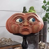 cheap Halloween Hanging &amp; Tabletop Decorations-Happy Halloween Light Up Jacko Lantern Decorative Pumpkin Foam Halloween Props for Great Haunted House Halloween Decoration