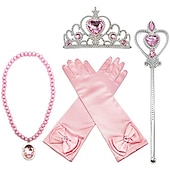 cheap Headbands &amp; Crowns-4Pcs Frozen Elsa Kids Baby Girls&#039; Crown Magic Wand Gloves Necklace Earrings Hairpin Set Girls Party Clothing Accessories