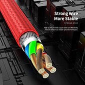 זול כבלי טלפון סלולרי-מטען לאייפון 3.3ft 6.6ft rock lightning כבל טעינה לאייפון 2.4a כבל usb קלוע ניילון טעינה מהירה תואם לאייפון 14 pro max 13 pro 12 11 xs max 8 plus 7