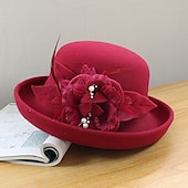 economico Cappelli per feste-cappelli piuma artificiale misto poliestere / cotone bombetta / cappello a cloche cappello a secchiello cappello fedora kentucky derby cocktail royal astcot matrimonio autunnale elegante con