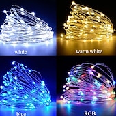 cheap Battery String Lights-30 PCS 12PCS 6PCS Fairy Lights Battery Operated (Included) 600LED 240LED 120LED Mini String Lights Waterproof Copper Wire Firefly Starry Lights for Halloween Party Christmas Festivals Decorations