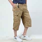 Χαμηλού Κόστους Κλασσικός-Ανδρικά Σορτς φορτίου σορτς κάπρι Κάπρι παντελόνια Pantaloni Scurți de Drumeție Ελαστική μέση Πολλαπλή τσέπη Με Ζώνη Σκέτο Άνεση Αναπνέει Μήκος μοσχάρι Καθημερινά Αθλητικά Streetwear