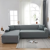 billiga Sofföverdrag-stretch sofföverdrag överdrag vinröd elastisk sektionssoffa fåtölj loveseat 4- eller 4- eller 3-sits L-form grå blå vanlig solid mjuk slitstark tvättbar