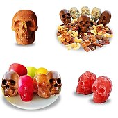 economico Accessori ghiaccio-4 cubetti di ghiaccio teschio palla scheletro stampo fai da te teschio scatola di ghiaccio stampo in silicone fai da te fatti in casa per la festa bar halloween