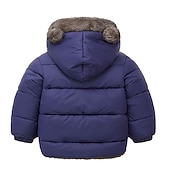 billiga Pojkars dunjacka och parka-Unisex Pojkar Flickor 3D Slät Kappa Ner Långärmad Höst Vinter Aktiv Grundläggande Bomull Barn 2-6 år Gata Semester Normal