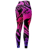 voordelige Yoga leggings en panty's-Dames Leggings Sports Gym Leggings Yogabroek Spandex Rode roos Winter Panty Legging 3D-afdrukken Grafisch Buikcontrole Billenlift Kleding Kleding Yoga Fitness Sportschooltraining Hardlopen / Sportief