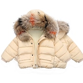 billige Jente&#039;s dun- og parka-jakke-Unisex Gutt Jente 3D عادي Jakke Dun Langermet Høst Vinter Aktiv Mote Grunnleggende Barn 2-6 år Skole Feriereise Gate Normal