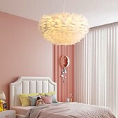 tanie Światła wysp-Lampa wisząca led 30/40/45/50/55/60/70 cm pojedynczy projekt wisiorek lekki metal pióro artystyczne inspirowane naturą 220-240 v