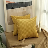 preiswerte Kissen-Trends-Dekorative Wurfkissen, 1 Stück, schlichter Cord-Kissenbezug, einfacher Maisstreifen-Kissenbezug, reine Farbe, Plüschkissen, mehrfarbig, Sofa-Umarmungskissenbezug, rosa, blau, salbeigrün, lila, gelb
