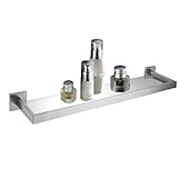 cheap Shower Caddy-Bathroom Shelves Bathroom Tempered Glass Shelf, Sainless Steel Shower Wall Shelves No Drilling Towel Racks Rectangular 1 Tier Wall Mounted Mirror Front Shelf