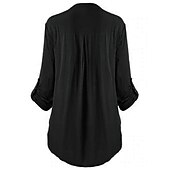 preiswerte Damen Arbeitsoberteile-Damen Hemd Spitzenhemd Tunika Hemdbluse elegant Urlaub Damen einfarbig Blumenspitze Häkel Langarm normale Oberteile Hemdkragen Party Casual Alltag Schwarz Weiß Wein Mintgrün
