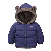 billiga Pojkars dunjacka och parka-Unisex Pojkar Flickor 3D Slät Kappa Ner Långärmad Höst Vinter Aktiv Grundläggande Bomull Barn 2-6 år Gata Semester Normal