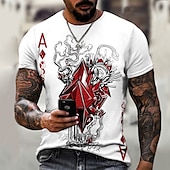 abordables T-shirts 3D-Homme 3D Poker T shirt Manche Courte T-shirt 3D effet Col Rond Chemise Rétro Vintage Design Décontractées Soirée du quotidien A B C Vêtement Tenue Grande Taille S M L XL XXL 3XL 4XL