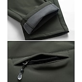 billiga Botten-Herr Vandringsbyxor Fleecefodrade byxor Softshell-byxor Vinter Utomhus Håller värmen Vindtät Vattenavvisande Multi Pocket Underdelar Elastisk midja Ficka med blixtlås Herrgrå Armégrön Jakt Skidåkning