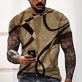 お買い得  メンズプラスサイズTシャツ-男性用 プラスサイズ シャツ ビッグアンドトール グラフィック クルーネック プリント 半袖 夏 デザイナー カジュアル 大きくて背が高い 日常 祝日 トップの