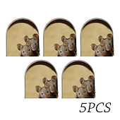 billiga Dekorativa väggstickers-5 st mushål väggdekaler för inomhus utomhus unika djur dekorationer för sovrum vardagsrum kontor 10x10cm