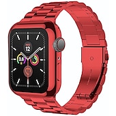 billige Apple Watch-bånd-Lenkearmbånd Kompatibel med Apple Watch-klokkereim med Case Metalllås Spenne Rustfritt stål Erstatningsklokkerem til 38mm 40mm 41mm 42mm 44mm 45mm 49mm iwatch Series Ultra 8 7 6 SE 5 4 3 2 1