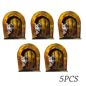 billiga Dekorativa väggstickers-5 st mushål väggdekaler för inomhus utomhus unika djur dekorationer för sovrum vardagsrum kontor 10x10cm