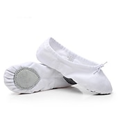 abordables Zapos de ballet-Mujer Zapatillas de Ballet Entrenamiento Plano Zapatilla Entrenamiento Elástico Banda Elástica Sin Cordones Niños Negro Blanco Rojo