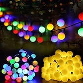 cheap Solar String Lights-Outdoor Solar String Light Solar LED String Lights Matte Bulb Warm White Colorful White 8 Mode Outdoor Waterproof 7M 50LEDs Fairy Lights Christmas Wedding Holiday Decoration Lights Garden Light