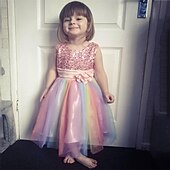 Copii Fete Rochie de fată cu flori Rochie Curcubeu Floare Fără manșon Nuntă Petrecere Paiete Plisată Funde Drăguţ Dantelă Tulle Lungime Genunchi Rochie de Fata de Flori Șampaniu Roz Îmbujorat Roșu Vin ieftine Rochii cu Flori-Copii Fete Rochie de fată cu flori Rochie Curcubeu Floare Fără manșon Nuntă Petrecere Paiete Plisată Funde Drăguţ Dantelă Tulle Lungime Genunchi Rochie de Fata de Flori Șampaniu Roz Îmbujorat Roșu Vin