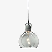 abordables Suspension-LED pendentif lumière personnalité simple grande ampoule lustre restaurant créatif barre lumineuse chambre lustre en verre à tête unique