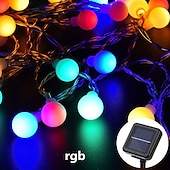 cheap Solar String Lights-Outdoor Solar String Light Solar LED String Lights Matte Bulb Warm White Colorful White 8 Mode Outdoor Waterproof 7M 50LEDs Fairy Lights Christmas Wedding Holiday Decoration Lights Garden Light