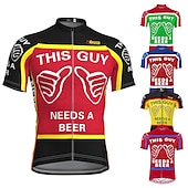 cheap Men&#039;s Jerseys-Men&#039;s Cycling Jersey Short Sleeve Bike Jersey Top with 3 Rear Pockets Mountain Bike MTB Road Bike Cycling Fast Dry Breathable Quick Dry Moisture Wicking Black Red Black Yellow Red Blue Graphic