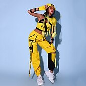 economico Hip Hop Dancewear-Hip hop Jazz Superiore Fascia / fiocco in vita Per donna Prestazioni Da tutti i giorni Senza maniche Cadente Poliestere