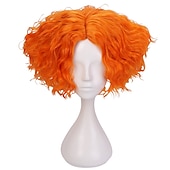 economico Parrucche da festa-Parrucca Cappellaio Matto parrucca corta arancione riccia cosplay parrucche di Halloween
