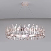 baratos Candeeiros de Lustre-luminária led pendente 60 cm lanterna desgin lustre aço inoxidável galvanizado moderno 220-240v