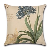 economico stile floreale e vegetale-set di 5 federe decorative per divano, divano o letto design moderno di qualità foglie floreale cotone country/finto lino copricuscino per divano divano letto
