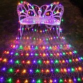 economico Plug in elettrico-luci nette natalizie collegabili 6m * 4m 720 led 8 modalità rete a bassa tensione luci stringa fata stringa netta luci natalizie per cespugli da giardino decorazioni per alberi di natale di nozze