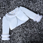 Baby Girls Bolero Children Winter Thick Satin Short Jacket With Faux Fur Formal Girls Shrug Kids Clothes4