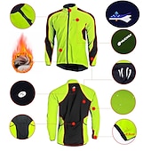 cheap Men&#039;s Jackets &amp; Gilets-Nuckily Men&#039;s Cycling Jacket with Pants Fleece Jacket Winter Thermal Warm Windproof 3D Pad Breathable Bike Windbreaker Clothing Suit Mountain Bike MTB Road Bike Cycling Green Red Blue Bike Wear