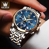 abordables Montres à quartz-OLEVS Montres à quartz pour Hommes Analogique Quartz Classique Mode mode Classique Noël Grand Cadran Date du jour Métal Acier Inoxydable Mode