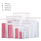 halpa Keittiön säilytysratkaisut-100 kpl kirkas vetoketjupussi muovipakkauspussit sulkuvetoketju muovipussit korut ruoka vetoketjullinen säilytyspussi