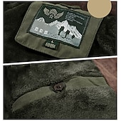 billiga Herrjackor och -rockar-herr vinter fleecejacka militära taktiska jackor tjocka varma jackor avtagbar luva vindjacka sport trenchcoats topp parka plus size fleecefoder flerfickor fritids ytterkläder brun