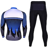 preiswerte Herrenbekleidungs-Sets-Herren Radtrikot mit Radhose lang fahrradbekleidung Langarm MTB Mountain Rennrad Rot Purpur Orange Punkt Fahhrad Sportkleidung 3D-Pad Atmungsaktiv Schnelltrocknend Tasche auf der Rückseite Polyester