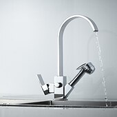 economico Rubinetti per lavello-rubinetto cucina - monocomando due fori estraibile galvanizzato /&amp;amp;timido;pull-down / beccuccio standard / alto /&amp;amp;shy;high arc centerset rubinetti da cucina contemporanei