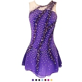 halpa Taitoluistelupuvut-Taitoluistelupuku Naisten Tyttöjen Luistimet Hameet Asut Keltainen &amp; Keltainen Tummanpunainen Tumma laivastonsininen Avoin selkä Spandex Venyvä langa Erittäin elastinen Kouluts Harjoittelu Kilpailu