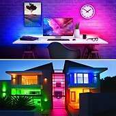 halpa WiFi ja musiikin ohjaus-led-nauhavalot 65.6ft-20m värinvaihtavat led-valonauhat musiikin synkronoinnin kaukosäätimellä sisäänrakennettu mikrofoni bluetooth-sovelluksen ohjaus rgb-led-valot makuuhuoneen juhla-keittiön kotiin