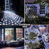 economico Plug in elettrico-luci nette natalizie collegabili 6m * 4m 720 led 8 modalità rete a bassa tensione luci stringa fata stringa netta luci natalizie per cespugli da giardino decorazioni per alberi di natale di nozze