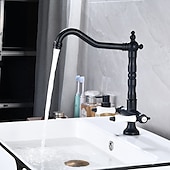 preiswerte Küchenarmaturen-Kitchen Faucet,Two Handles One Hole Antique Brass / Electroplated / Painted Finishes Standard Spout Centerset Antique Kitchen Taps