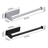 billige Toalettrullholdere-selvklebende håndkleholder, veggmontert toalettpapirholder, toalettpapirrullholder i rustfritt stål, silkerull (svart/krom)